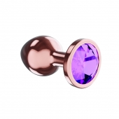 Пробка цвета розового золота с фиолетовым кристаллом Diamond Amethyst Shine S - 7,2 см. - Lola Games - купить с доставкой в Братске
