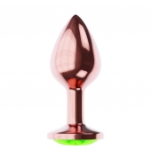 Пробка цвета розового золота с лаймовым кристаллом Diamond Emerald Shine S - 7,2 см. - Lola Games - купить с доставкой в Братске