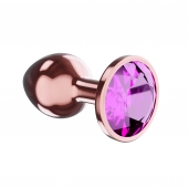 Пробка цвета розового золота с лиловым кристаллом Diamond Quartz Shine L - 8,3 см. - Lola Games - купить с доставкой в Братске