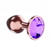 Пробка цвета розового золота с фиолетовым кристаллом Diamond Amethyst Shine L - 8,3 см. - Lola Games - купить с доставкой в Братске
