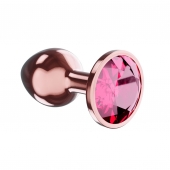 Пробка цвета розового золота с малиновым кристаллом Diamond Ruby Shine L - 8,3 см. - Lola Games - купить с доставкой в Братске
