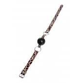 Черный кляп-шар на леопардовых ремешках Anonymo - ToyFa - купить с доставкой в Братске