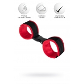 Красно-черные велюровые наручники Anonymo - ToyFa - купить с доставкой в Братске