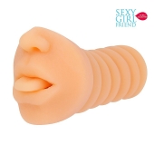 Телесный мастурбатор-ротик с высунутым язычком - Bior toys - в Братске купить с доставкой