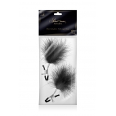 Зажимы на соски с черными пуховыми кисточками Sweet Caress Feather Nipple Clumps - Sweet Caress - купить с доставкой в Братске