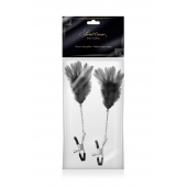 Зажимы для сосков с черными перьями Sweet Caress Feather Nipple Clumps - Sweet Caress - купить с доставкой в Братске