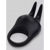 Черное эрекционное виброкольцо Sensation Rechargeable Vibrating Rabbit Love Ring - Fifty Shades of Grey - в Братске купить с доставкой