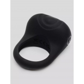 Черное эрекционное виброкольцо Sensation Rechargeable Vibrating Love Ring - Fifty Shades of Grey - в Братске купить с доставкой