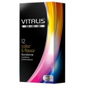 Цветные ароматизированные презервативы VITALIS PREMIUM color   flavor - 12 шт. - Vitalis - купить с доставкой в Братске