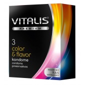 Цветные ароматизированные презервативы VITALIS PREMIUM color   flavor - 3 шт. - Vitalis - купить с доставкой в Братске