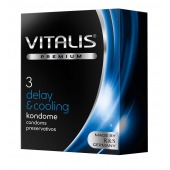 Презервативы VITALIS PREMIUM delay   cooling с охлаждающим эффектом - 3 шт. - Vitalis - купить с доставкой в Братске