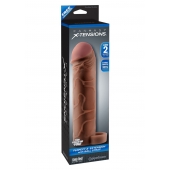 Коричневая насадка с кольцом Perfect 2 Extension with Ball Strap - 19 см. - Pipedream - в Братске купить с доставкой