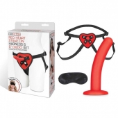 Красный поясной фаллоимитатор Red Heart Strap on Harness   5in Dildo Set - 12,25 см. - Lux Fetish - купить с доставкой в Братске