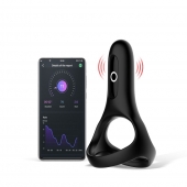 Черное виброкольцо Magic Motion Rise с подхватом мошонки - Magic Motion - в Братске купить с доставкой
