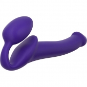 Фиолетовый безремневой страпон Silicone Bendable Strap-On - size S - Strap-on-me - купить с доставкой в Братске