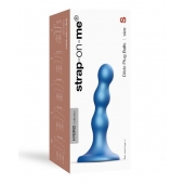 Голубая насадка Strap-On-Me Dildo Plug Balls size S - Strap-on-me - купить с доставкой в Братске