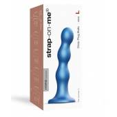 Голубая насадка Strap-On-Me Dildo Plug Balls size L - Strap-on-me - купить с доставкой в Братске