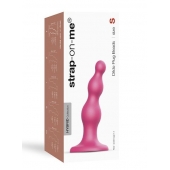 Розовая насадка Strap-On-Me Dildo Plug Beads size S - Strap-on-me - купить с доставкой в Братске