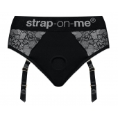 Черные трусики для насадок Diva Lingerie Harness - size S - Strap-on-me - купить с доставкой в Братске