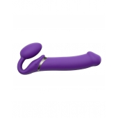 Фиолетовый безремневой вибрострапон Silicone Bendable Strap-On - size XL - Strap-on-me - купить с доставкой в Братске