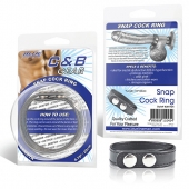 Кольцо на пенис SNAP COCK RING из искусственной кожи на клепках - BlueLine - в Братске купить с доставкой