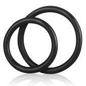 Набор из двух черных силиконовых колец разного диаметра SILICONE COCK RING SET - BlueLine - в Братске купить с доставкой