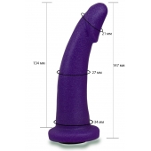 Фиолетовая гладкая изогнутая насадка-плаг - 14,7 см. - LOVETOY (А-Полимер) - купить с доставкой в Братске