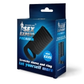 Черная открытая насадка на пенис с кольцом для мошонки XXXL-size - 9,9 см. - Sex Expert - в Братске купить с доставкой