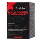 Капсулы для мужчин Erotichard male power с пантогематогеном - 20 капсул (0,370 гр.) - Erotic Hard - купить с доставкой в Братске