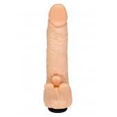 Телесная гелевая насадка-фаллос с клиторальными лепестками - 18,5 см. - LOVETOY (А-Полимер) - купить с доставкой в Братске