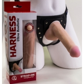 Страпон Harness из двух предметов: трусики с плугом и насадка-фаллос - 17 см. - LOVETOY (А-Полимер) - купить с доставкой в Братске