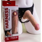 Страпон Harness из двух предметов: регулируемые трусики и насадка-фаллос - 17,5 см. - LOVETOY (А-Полимер) - купить с доставкой в Братске