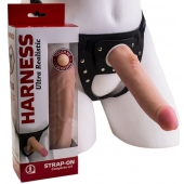 Реалистичный страпон Harness из трусиков и насадки-фаллоса - 18,5 см. - LOVETOY (А-Полимер) - купить с доставкой в Братске