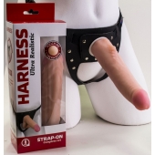 Реалистичный страпон Harness из трусиков и насадки-фаллоса - 18,5 см. - LOVETOY (А-Полимер) - купить с доставкой в Братске