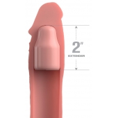 Телесная насадка-удлинитель 2 Inch Silicone X-tension with Strap - 20,3 см. - Pipedream - в Братске купить с доставкой