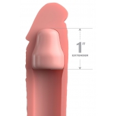 Телесная насадка-удлинитель 1 Inch Silicone X-tension - 17,8 см. - Pipedream - в Братске купить с доставкой