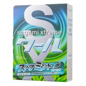 Презервативы Sagami Xtreme Mint с ароматом мяты - 3 шт. - Sagami - купить с доставкой в Братске