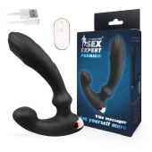Черный вибромассажер простаты Sex Expert - 14,5 см. - Sex Expert - в Братске купить с доставкой