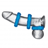 Комплект из трех голубых эрекционных колец 3-Pack Ribbed Rider Cock Ring Set - BlueLine - в Братске купить с доставкой