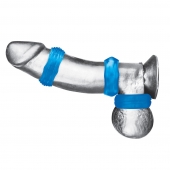 Комплект из трех голубых колец для эрекции 3-Pack Nuts   Bolts Stretch Cock Ring Set - BlueLine - в Братске купить с доставкой