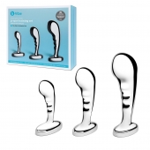 Набор из 3 стальных стимуляторов простаты Stainless Steel P-spot Training Set - b-Vibe - в Братске купить с доставкой