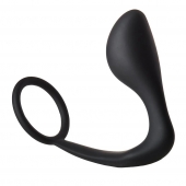 Черное эрекционное кольцо с анальной пробкой Anal Plug With Cockring - Dream Toys - в Братске купить с доставкой