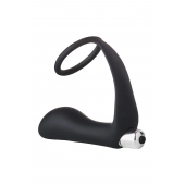 Черное эрекционное кольцо с вибропробкой Vibrating Anal Plug With Cockring - Dream Toys - в Братске купить с доставкой