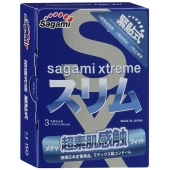 Розовые презервативы Sagami Xtreme FEEL FIT 3D - 3 шт. - Sagami - купить с доставкой в Братске