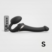 Черный безремневой страпон Multi Orgasm Size S с клиторальной стимуляцией - Strap-on-me - купить с доставкой в Братске