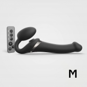 Черный безремневой страпон Multi Orgasm Size M с клиторальной стимуляцией - Strap-on-me - купить с доставкой в Братске