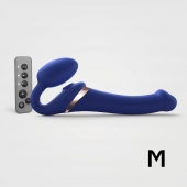 Синий безремневой страпон Multi Orgasm Size M с клиторальной стимуляцией - Strap-on-me - купить с доставкой в Братске