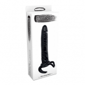 Чёрная насадка-фаллос для двойного проникновения INFLATABLE DILDO SLIM DONG  - 13,5 см. - Toyz4lovers - в Братске купить с доставкой