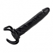 Чёрная насадка-фаллос для двойного проникновения INFLATABLE DILDO SLIM DONG  - 13,5 см. - Toyz4lovers - в Братске купить с доставкой