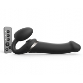 Черный безремневой страпон Multi Orgasm Size L с клиторальной стимуляцией - Strap-on-me - купить с доставкой в Братске